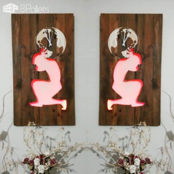 Atlas Man Led-lit Pallet Wall Clock Will Brighten Your Room! Pallet Clocks Pallet Wall Decor & Pallet Painting Atlas Man Led-lit Pallet Wall Clock Will Brighten Your Room! Pallet Clocks Pallet Wall Decor & Pallet Painting
