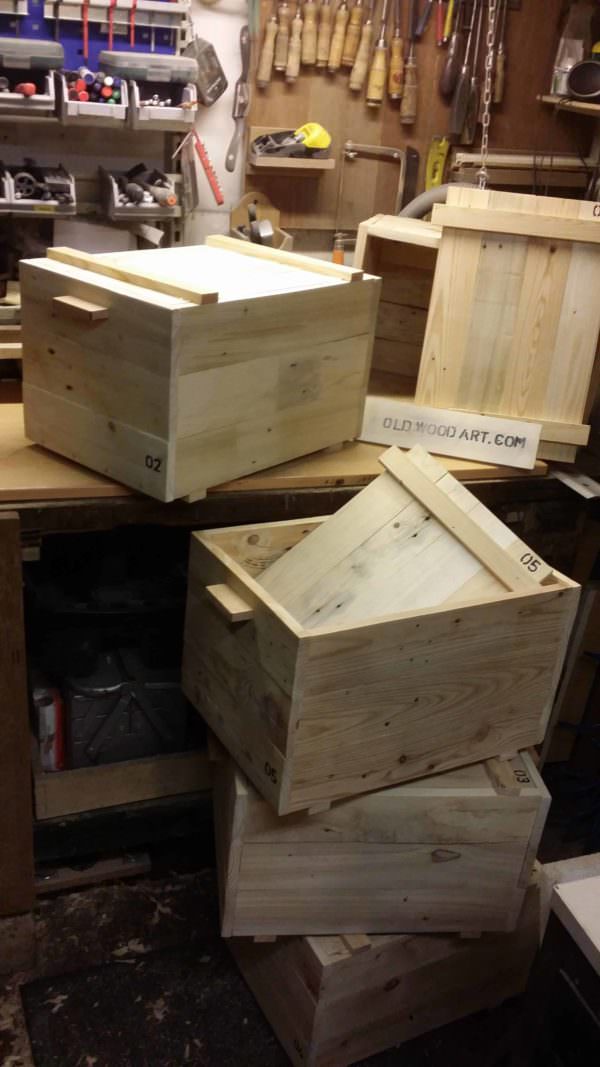 Beautiful Oldschool Handmade Pallet Storage Boxes Pallet Boxes & Chests 