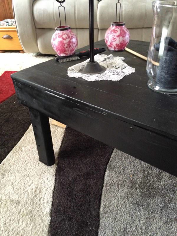 Eight-hour Stealth Pallet Table In Black Pallet Coffee Tables Eight-hour Stealth Pallet Table In Black Pallet Coffee Tables