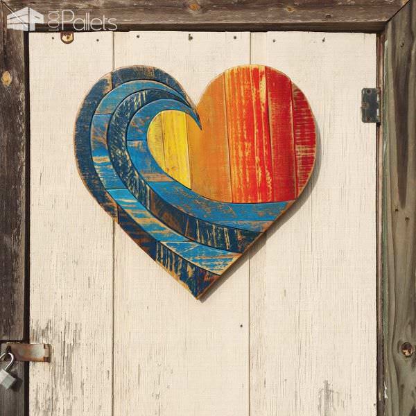 Lovely Wave Rainbow Pallet Wood Heart Pallet Home Décor Ideas Lovely Wave Rainbow Pallet Wood Heart Pallet Home Décor Ideas