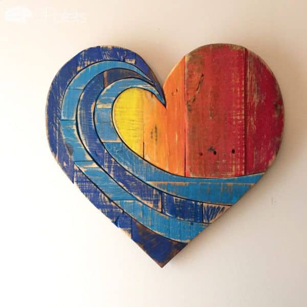 Lovely Wave Rainbow Pallet Wood Heart Pallet Home Décor Ideas Lovely Wave Rainbow Pallet Wood Heart Pallet Home Décor Ideas