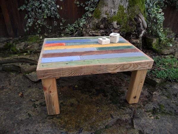 Multi-colored Coffee Table / Table Basse Pallet Coffee Tables Multi-colored Coffee Table / Table Basse Pallet Coffee Tables