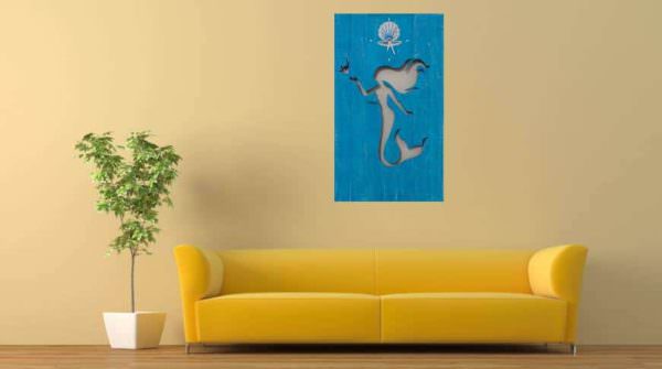Ocean Blue Little Mermaid Pallet Wall Art/Clock Pallet Clocks Ocean Blue Little Mermaid Pallet Wall Art/Clock Pallet Clocks