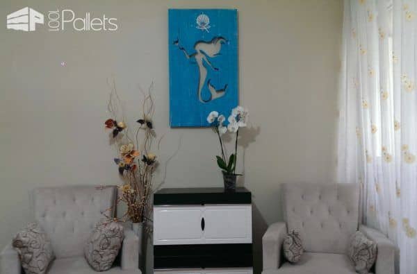 Ocean Blue Little Mermaid Pallet Wall Art/Clock Pallet Clocks Ocean Blue Little Mermaid Pallet Wall Art/Clock Pallet Clocks