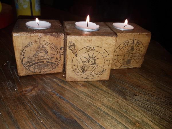 Pallet Block Candle Holders/Bougeoir Personnalisé Pallet Candle Holders Pallet Block Candle Holders/Bougeoir Personnalisé Pallet Candle Holders