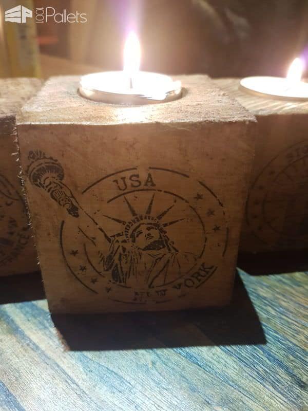 Pallet Block Candle Holders/Bougeoir Personnalisé Pallet Candle Holders Pallet Block Candle Holders/Bougeoir Personnalisé Pallet Candle Holders