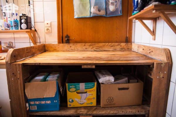 Pallet Wood Double Changing Table/Double Table à Langer En Palettes Pallet Desks & Pallet Tables Pallet Wood Double Changing Table/Double Table à Langer En Palettes Pallet Desks & Pallet Tables