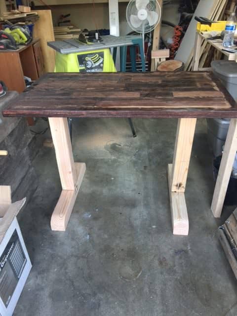 Prototype Adjustable Pallet Sit/Stand Desk Pallet Desks & Pallet Tables Prototype Adjustable Pallet Sit/Stand Desk Pallet Desks & Pallet Tables
