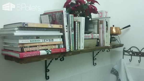 Simple Rustic Pallet Kitchen Shelf Pallet Bookcases & Bookshelves Simple Rustic Pallet Kitchen Shelf Pallet Bookcases & Bookshelves