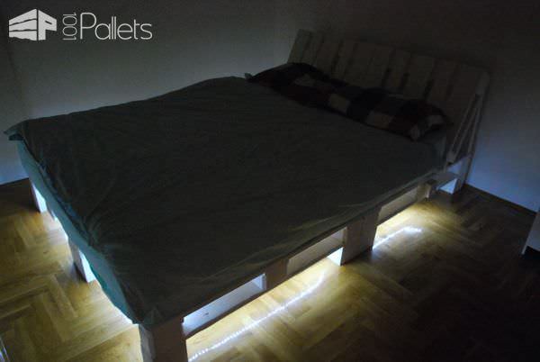Underlit Pallet Double Bed Pallet Beds, Pallet Headboards & Frames Underlit Pallet Double Bed Pallet Beds, Pallet Headboards & Frames