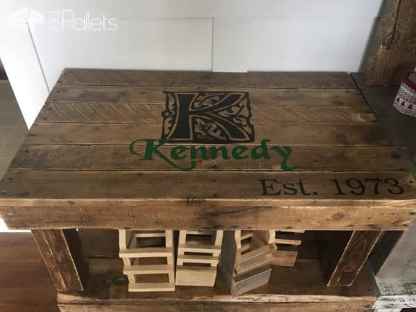 Family Insignia Pallet Coffee Table Est. 1973 Pallet Coffee Tables Family Insignia Pallet Coffee Table Est. 1973 Pallet Coffee Tables