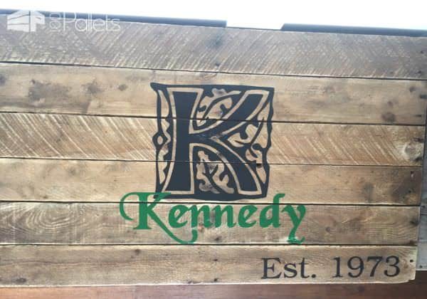 Family Insignia Pallet Coffee Table Est. 1973 Pallet Coffee Tables Family Insignia Pallet Coffee Table Est. 1973 Pallet Coffee Tables