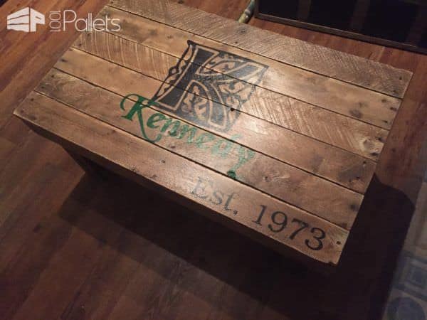 Family Insignia Pallet Coffee Table Est. 1973 Pallet Coffee Tables Family Insignia Pallet Coffee Table Est. 1973 Pallet Coffee Tables