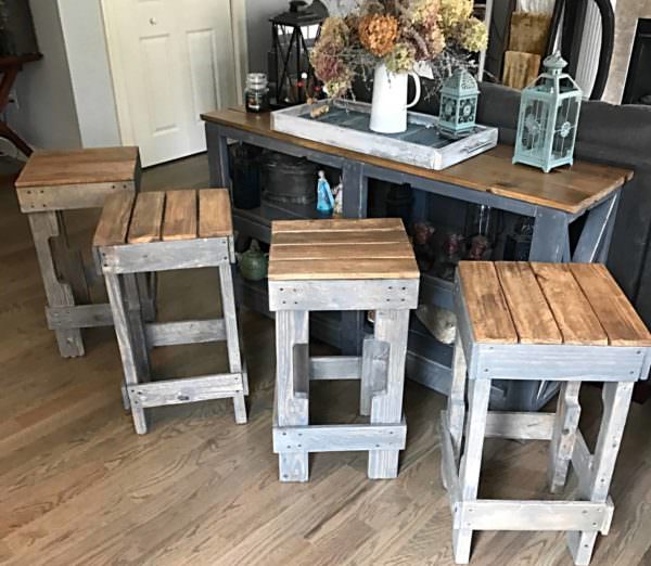 Pallet Stringer Bar Stools Look Pretty Cool! Pallet Benches, Pallet Chairs & Stools Pallet Stringer Bar Stools Look Pretty Cool! Pallet Benches, Pallet Chairs & Stools