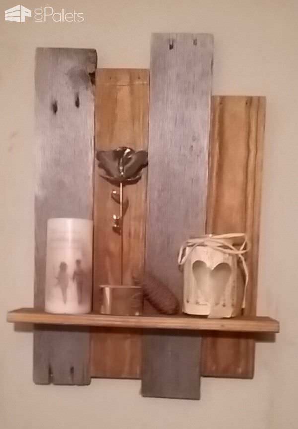 Uneven-height Mixed Tones Rustic Pallet Shelf Pallet Shelves & Pallet Coat Hangers Uneven-height Mixed Tones Rustic Pallet Shelf Pallet Shelves & Pallet Coat Hangers