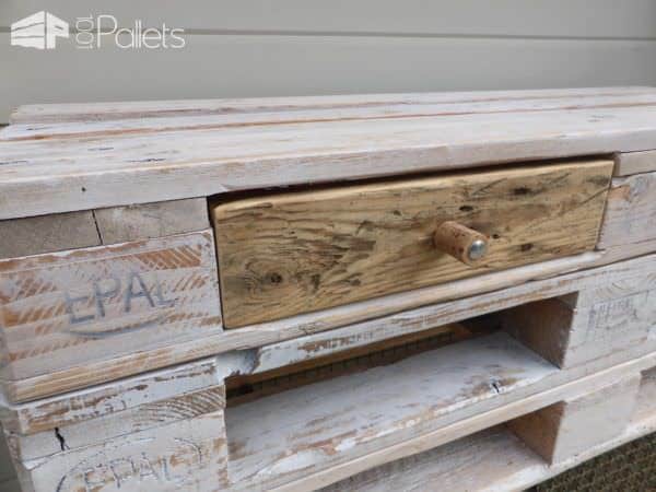 Whitewashed Mobile Pallet Tv Stand Has Drawers Too! Pallet TV Stands & Racks Whitewashed Mobile Pallet Tv Stand Has Drawers Too! Pallet TV Stands & Racks