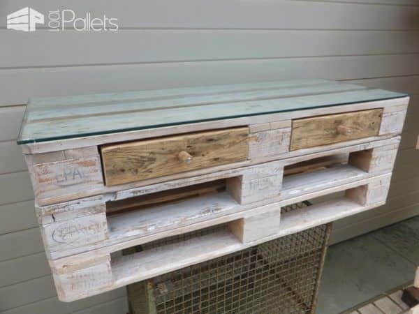 Whitewashed Mobile Pallet Tv Stand Has Drawers Too! Pallet TV Stands & Racks Whitewashed Mobile Pallet Tv Stand Has Drawers Too! Pallet TV Stands & Racks