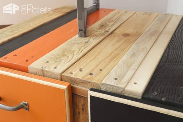 Fun Bi-level Pallet Sofa Table Has Two Drawers Plus Wheels! Pallet Coffee Tables Fun Bi-level Pallet Sofa Table Has Two Drawers Plus Wheels! Pallet Coffee Tables
