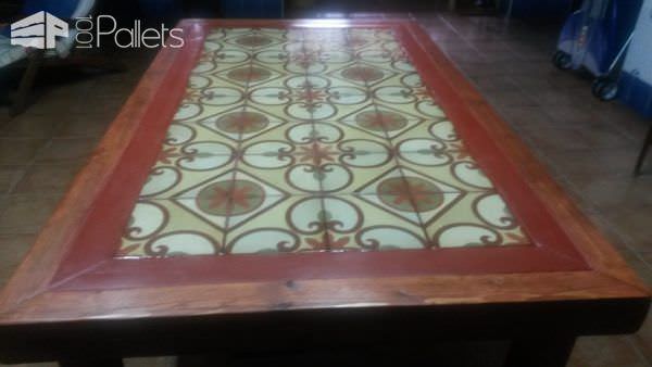 Pallet Wood Outdoor Table Featuring Upcycled Tiles Pallet Coffee Tables Pallet Wood Outdoor Table Featuring Upcycled Tiles Pallet Coffee Tables