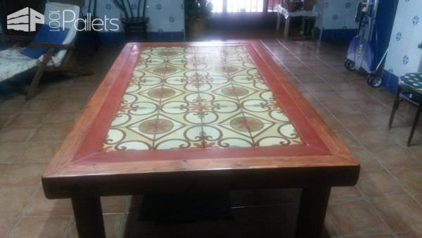 Pallet Wood Outdoor Table Featuring Upcycled Tiles Pallet Coffee Tables Pallet Wood Outdoor Table Featuring Upcycled Tiles Pallet Coffee Tables