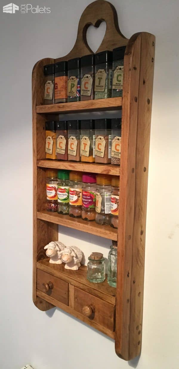 2-drawer Pallet Spice Rack Pallet Shelves & Pallet Coat Hangers 2-drawer Pallet Spice Rack Pallet Shelves & Pallet Coat Hangers