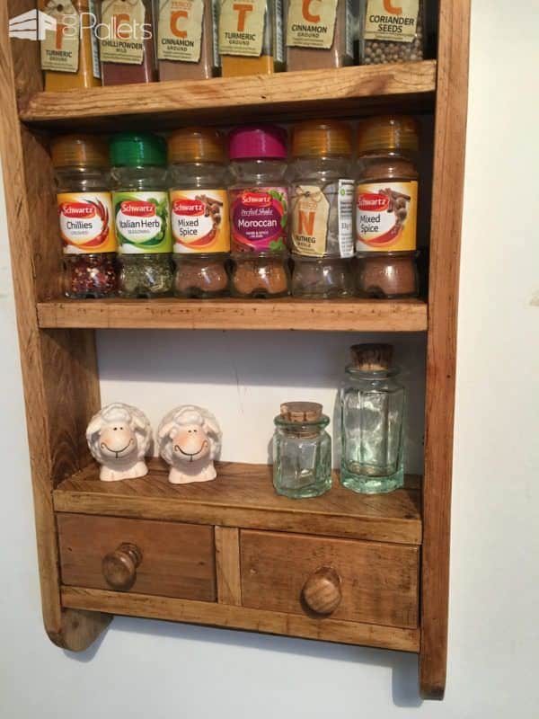 2-drawer Pallet Spice Rack Pallet Shelves & Pallet Coat Hangers 2-drawer Pallet Spice Rack Pallet Shelves & Pallet Coat Hangers