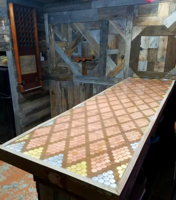 Pallet Bar Featuring Epoxy Penny Top Pallet Bars Pallet Bar Featuring Epoxy Penny Top Pallet Bars