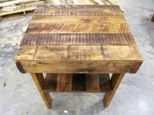 Pallet Wood End Table Has Lower Shelf Pallet Desks & Pallet Tables Pallet Wood End Table Has Lower Shelf Pallet Desks & Pallet Tables