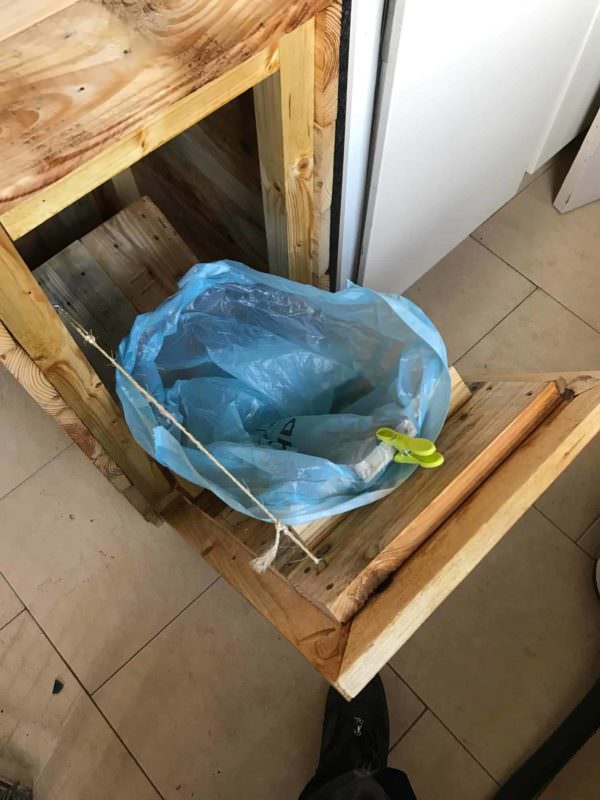 Tilt Out Pallet Garbage Bin for My Utility Room Pallet Cabinets & Wardrobes Pallet Home Accessories Tilt Out Pallet Garbage Bin for My Utility Room Pallet Cabinets & Wardrobes Pallet Home Accessories