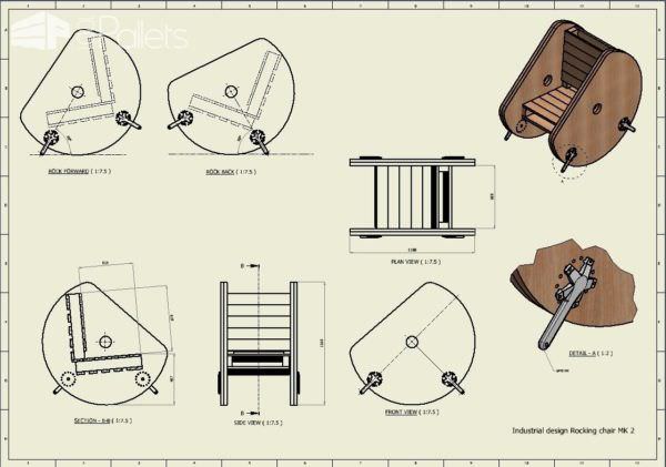 Diy Drawing: Make This Drum/Pallet Rocking Chair Pallet Benches, Pallet Chairs & Stools Diy Drawing: Make This Drum/Pallet Rocking Chair Pallet Benches, Pallet Chairs & Stools