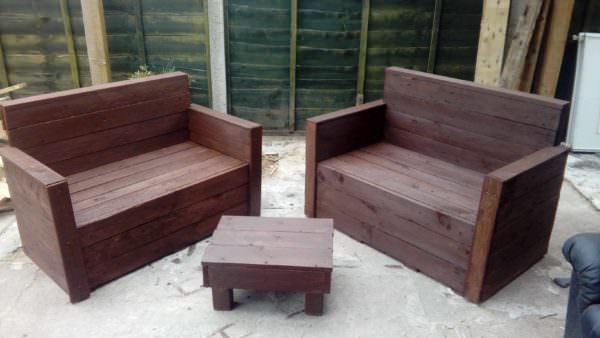 Sleek Pallet Loveseat Set Lounges & Garden Sets Pallet Benches, Pallet Chairs & Stools Sleek Pallet Loveseat Set Lounges & Garden Sets Pallet Benches, Pallet Chairs & Stools
