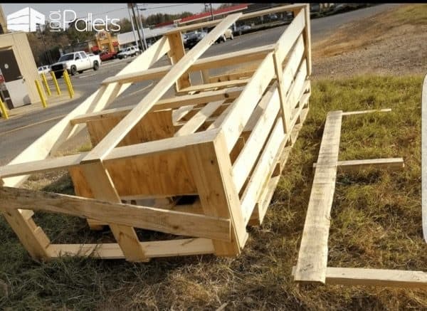Two Adirondack Chairs With Foot Rests Pallet Benches, Pallet Chairs & Stools Two Adirondack Chairs With Foot Rests Pallet Benches, Pallet Chairs & Stools