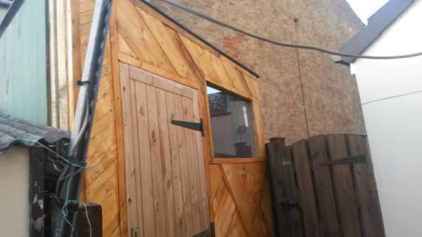 Crazy-mosaic Pallet Wood Shed Front Pallet Walls & Pallet Doors Crazy-mosaic Pallet Wood Shed Front Pallet Walls & Pallet Doors