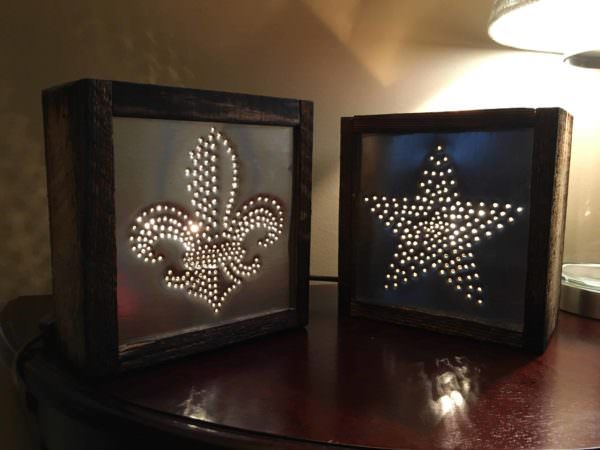 Punched Tin Pallet Accent Lights Pallet Lamps & Lights Pallet Tutorials Punched Tin Pallet Accent Lights Pallet Lamps & Lights Pallet Tutorials