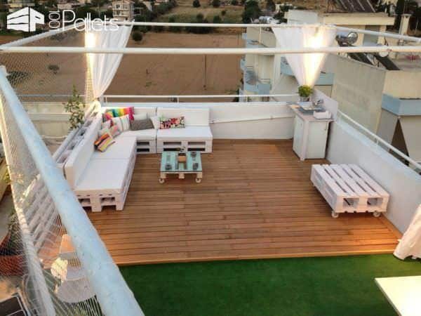 24 Ideas To Make Your Outdoor Living Areas Spectacular Using Pallets Lounges & Garden Sets Pallet Terraces & Pallet Patios 24 Ideas To Make Your Outdoor Living Areas Spectacular Using Pallets Lounges & Garden Sets Pallet Terraces & Pallet Patios