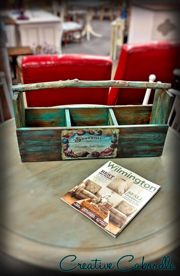 Painted Branch-handle Pallet Tote Crate With Decoupage Accents Other Pallet Projects Painted Branch-handle Pallet Tote Crate With Decoupage Accents Other Pallet Projects
