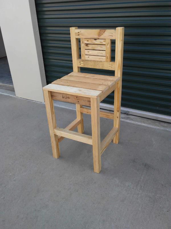 Rustic Designed Pocket Hole Pallet Bar Stool Pallet Benches, Pallet Chairs & Stools Rustic Designed Pocket Hole Pallet Bar Stool Pallet Benches, Pallet Chairs & Stools