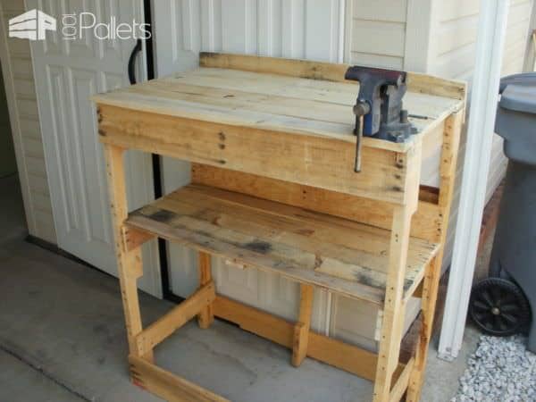 Simple Pallet Potting Bench / Work Bench Pallet Benches, Pallet Chairs & Stools Pallet Desks & Pallet Tables 