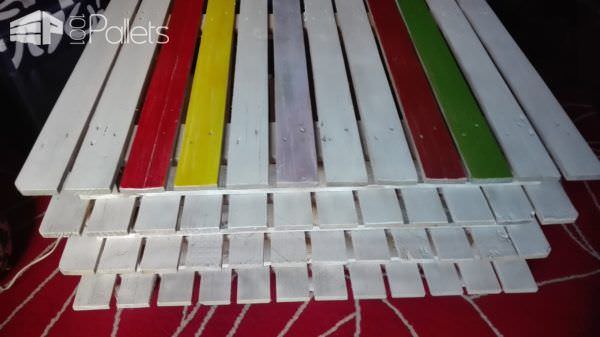 Stacked Pallet Coffee Table With Cheery Colors Pallet Coffee Tables Stacked Pallet Coffee Table With Cheery Colors Pallet Coffee Tables