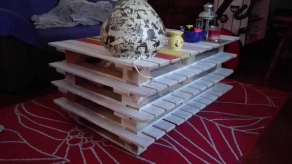 Stacked Pallet Coffee Table With Cheery Colors Pallet Coffee Tables Stacked Pallet Coffee Table With Cheery Colors Pallet Coffee Tables
