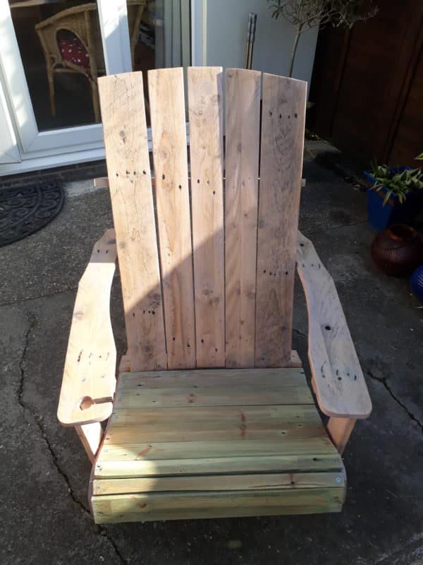 Standard Pallet Adirondack Chair Made Using Jigsaw! Pallet Benches, Pallet Chairs & Stools Standard Pallet Adirondack Chair Made Using Jigsaw! Pallet Benches, Pallet Chairs & Stools
