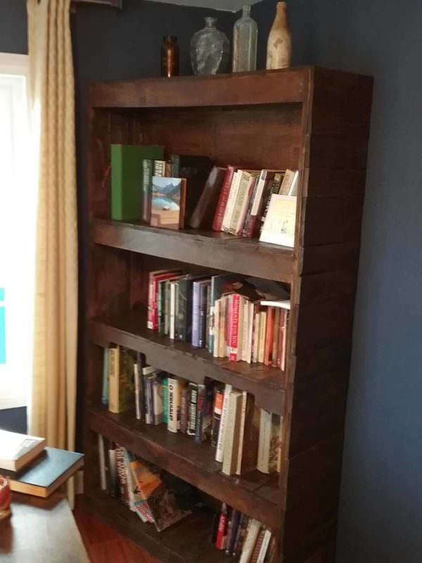 Sturdy, Stylish Pallet Wood Bookcase Pallet Bookcases & Bookshelves Sturdy, Stylish Pallet Wood Bookcase Pallet Bookcases & Bookshelves