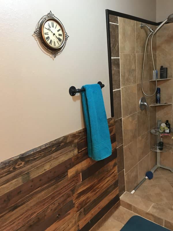 Bathroom Gets Pallet Accent Wall Makeover! Pallet Walls & Pallet Doors Bathroom Gets Pallet Accent Wall Makeover! Pallet Walls & Pallet Doors