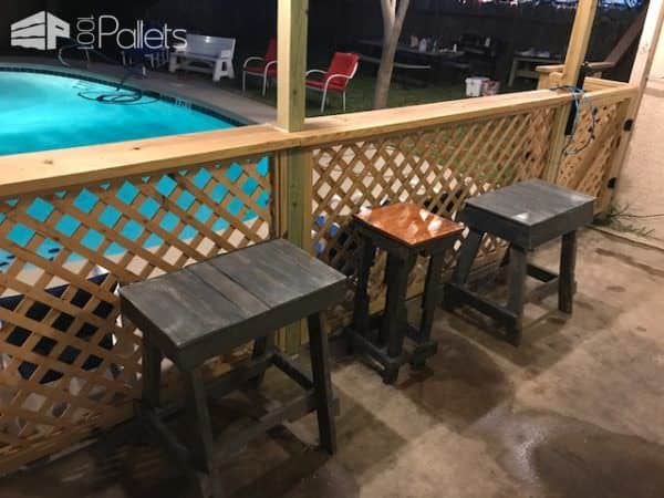 Pallet Bar Stools/Benches: Time For A Pool Party! Pallet Benches, Pallet Chairs & Stools Pallet Bar Stools/Benches: Time For A Pool Party! Pallet Benches, Pallet Chairs & Stools