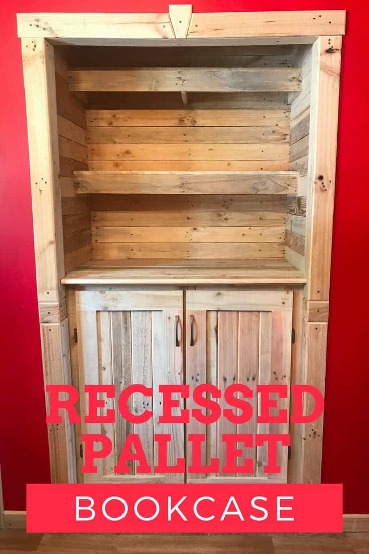 Recessed Pallet Bookcase • 1001 Pallets