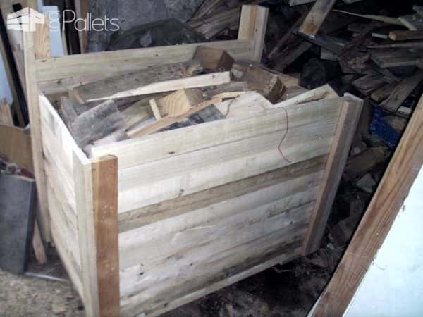 Rolling Pallet Box Catches Scrap Lumber / Caisse Pour Chute De Bois Pallet Boxes & Chests Rolling Pallet Box Catches Scrap Lumber / Caisse Pour Chute De Bois Pallet Boxes & Chests