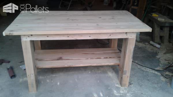 Heavy-duty Pallet Workbench Features Removable Top Pallet Desks & Pallet Tables Heavy-duty Pallet Workbench Features Removable Top Pallet Desks & Pallet Tables