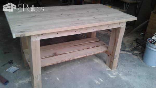 Heavy-duty Pallet Workbench Features Removable Top Pallet Desks & Pallet Tables Heavy-duty Pallet Workbench Features Removable Top Pallet Desks & Pallet Tables