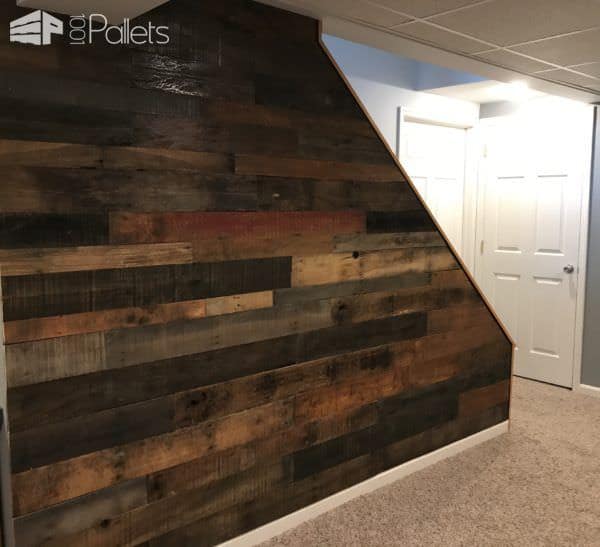 Staircase Pallet Accent Wall Adds Warmth To Room Pallet Walls & Pallet Doors Staircase Pallet Accent Wall Adds Warmth To Room Pallet Walls & Pallet Doors