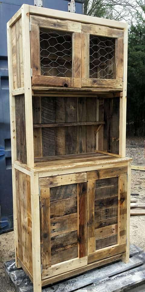 Wire-door Rustic Pallet Hutch Pallet Cabinets & Wardrobes Wire-door Rustic Pallet Hutch Pallet Cabinets & Wardrobes